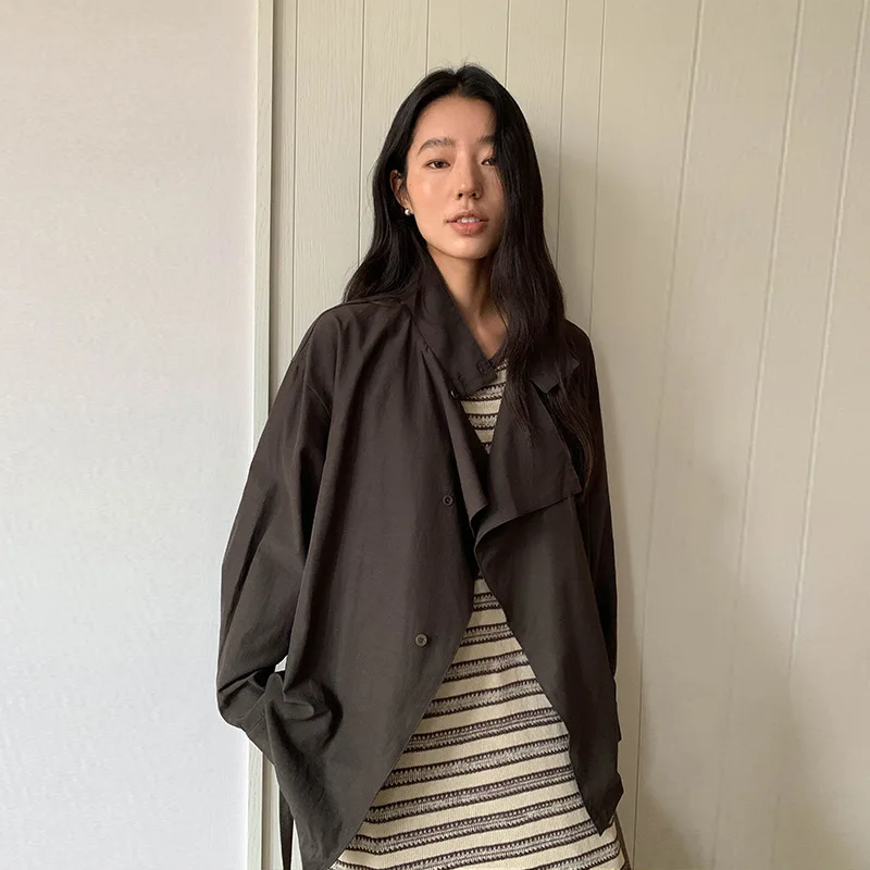 

2026 Spring Autumn New Style Fashion Niche Design Irregular Shirt Korean Version of Light Luxury High-end Shirt Top for Women