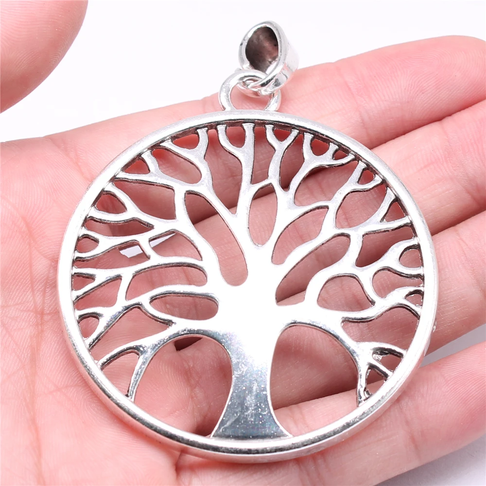 

10pcs Charms Wholesale 79x60mm Tree Of Life Charms Wholesale DIY Jewelry Findings Antique Silver Color Tree Pendant