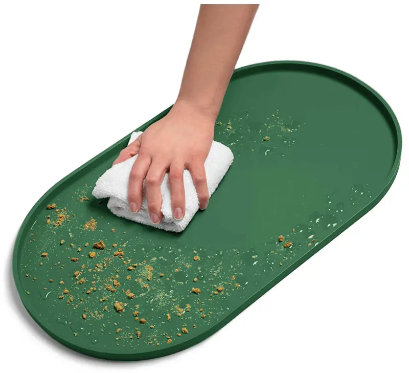 Silikon-Tiernapfunterlage, Wasserdichte Tischmatte zur Vermeidung von Verschüttungen, Leicht zu Reinigen, Rutschfeste Futtermatte für Hunde – Detail 4