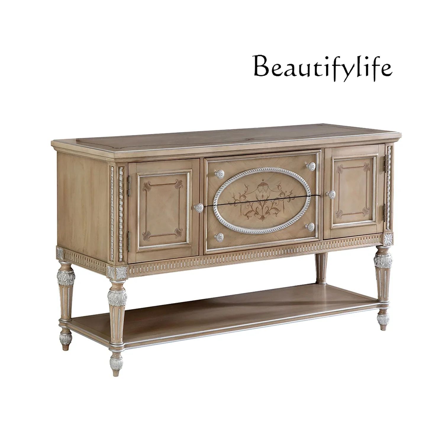 

American rural retro solid wood porch cabinet entry foyer decorative cabinet European locker display cabinet