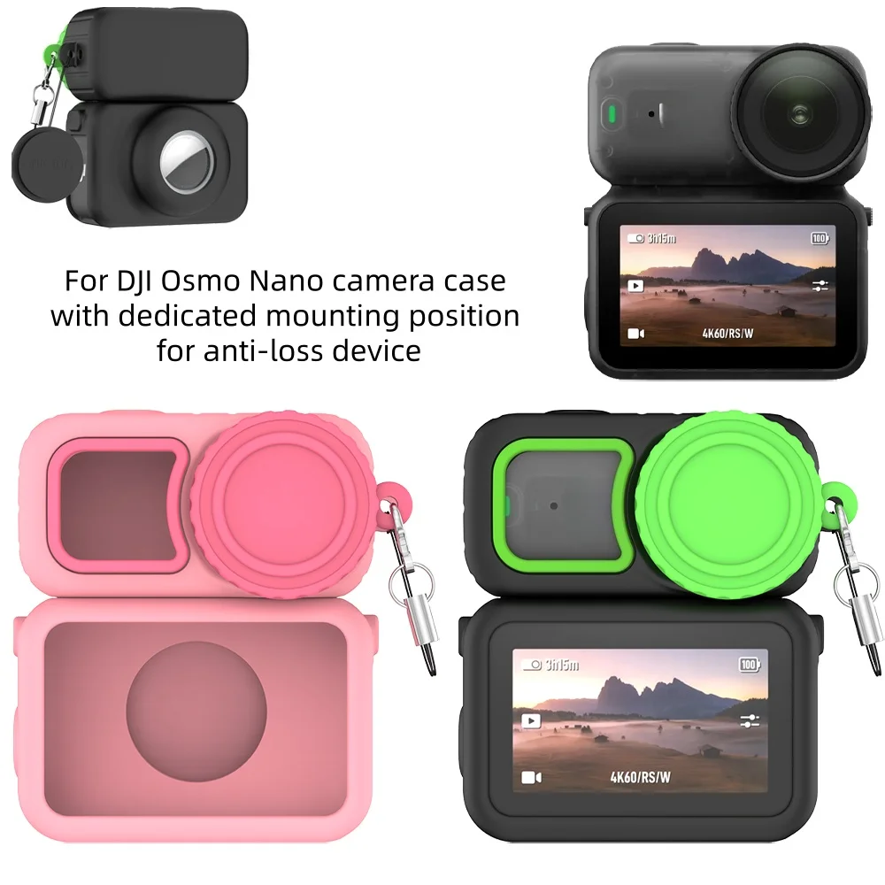 

OSMO NANO Silicone Case with Lens Cap, Full Protective Silicone Sleeve Cover Lens Protector for DJI OSMO NANO Camera Accessories