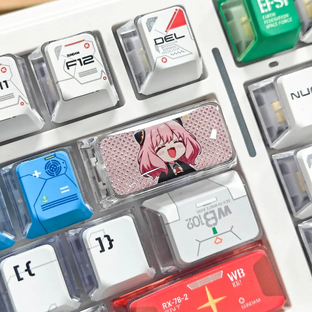 Suitable for SPYxFAMILY Anya Forger Epoxy 2U Gilt Space Keycap Single Cute Cross Axis Mechanical Keyboard Translucent Keycap Toy