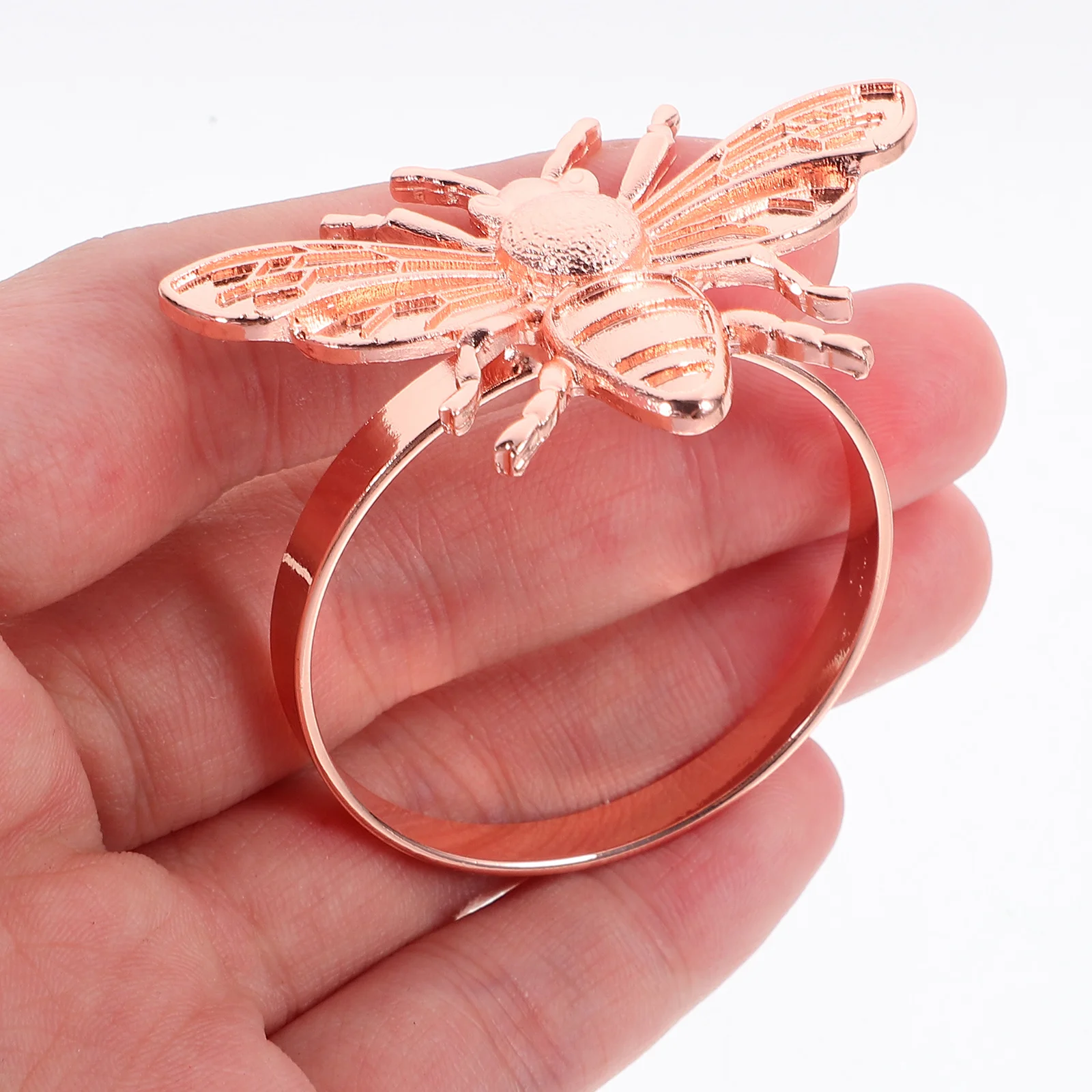 

6Pcs Napkin Buckles Bee Shaped Zinc Alloy Decorative Napkin Rings Table Holders for Wedding Party Serviette Buckle