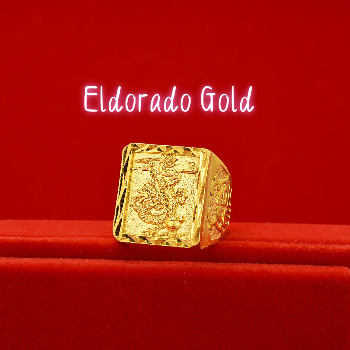 

2025 High-quality AU999 gold rings stylish and simple Chinese dragon men's ring 24k gold ring jewelry send lover's gift