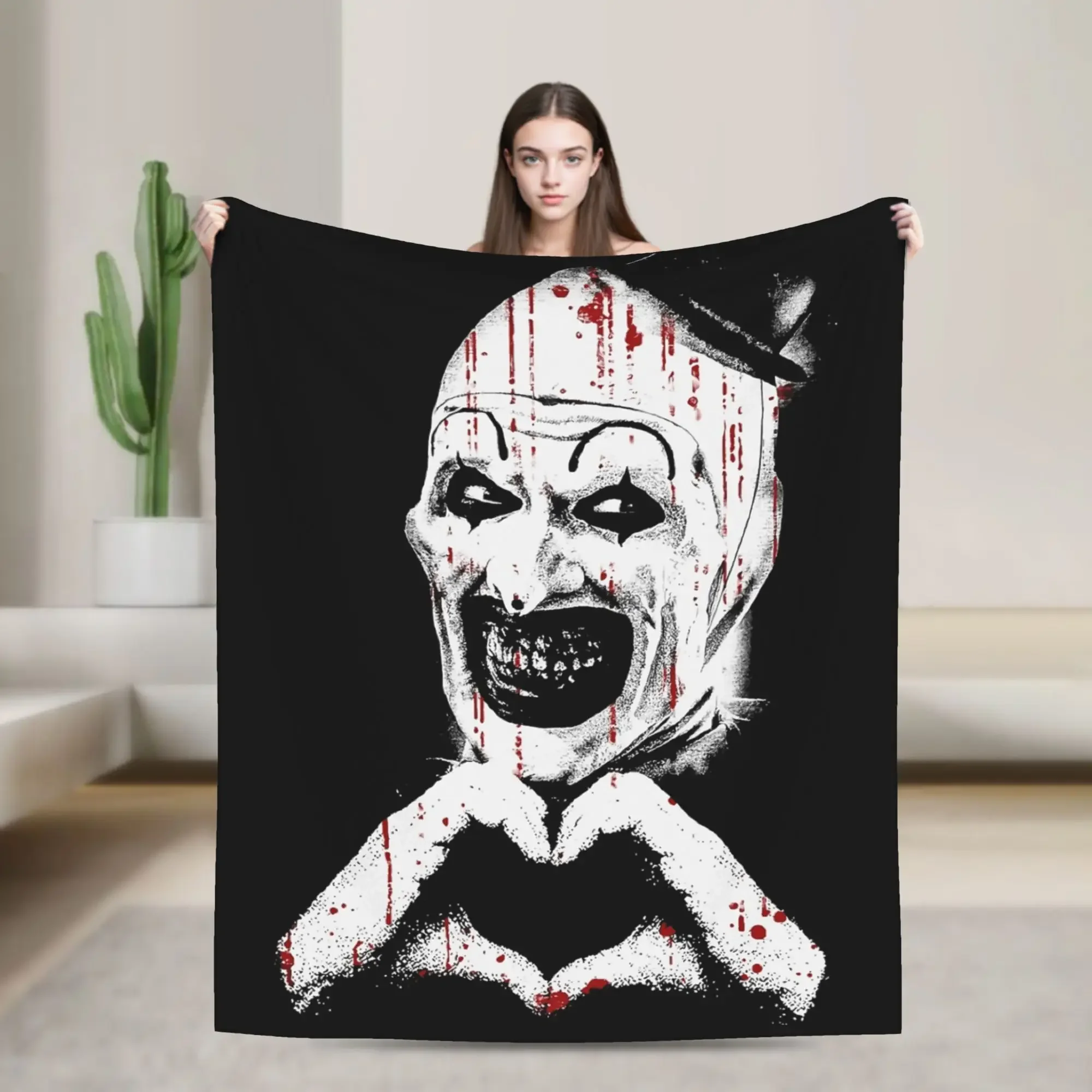 

Art The Clown Terrifier Vintage Coral Fleece Plush Throw Blanket Super Soft Quilt for Home Car Spring and Autumn Use