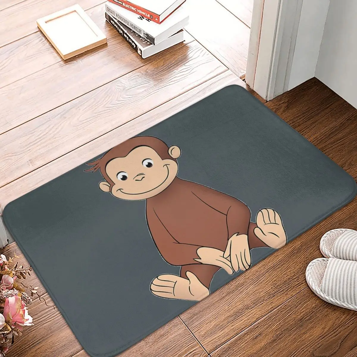 Curious George Anti-slip Doormat Floor Mat Cushion Carpet Rug for Kitchen Entrance Home Bedroom Footpad Mats