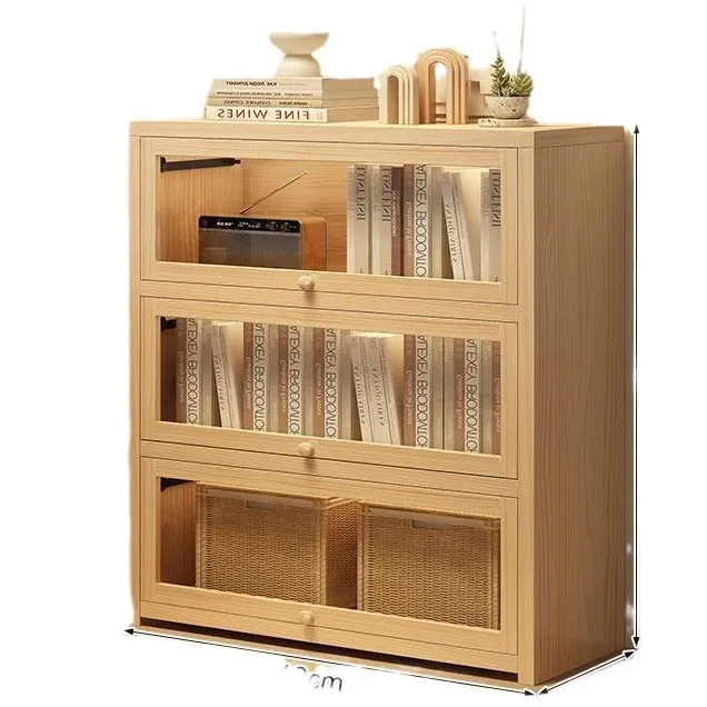 

Solid wood chest, chest cabinet, household with door, dust-proof locker, living room against the wall, floor di