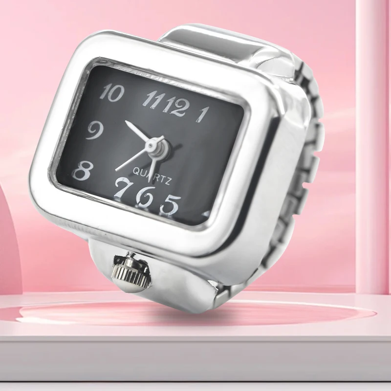 Personalized, Fashionable, Creative Square Dial, Arabic Numeral Scale Ring, Mini Watch, Couple's Cheap Item