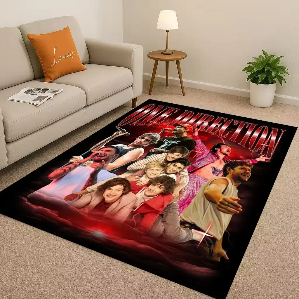 3D New One D-Direction Singer Star Living Room Non-Slip Area Rug Carpet for Bedroom Playroom Sofa,Easy Clean Home Doormat