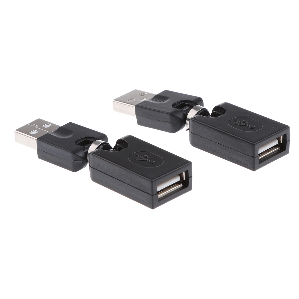 USB Male to Female Adapter Rotating 360 Degree Plastic Connector Extension for Network Card and PC