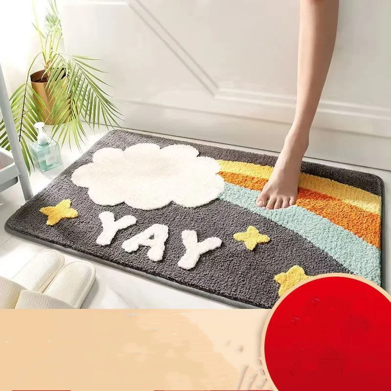 Cartoon floor mat, bathroom absorbent toilet, entrance non slip mat, household bedroom carpet, door mat, bathroom foot mat