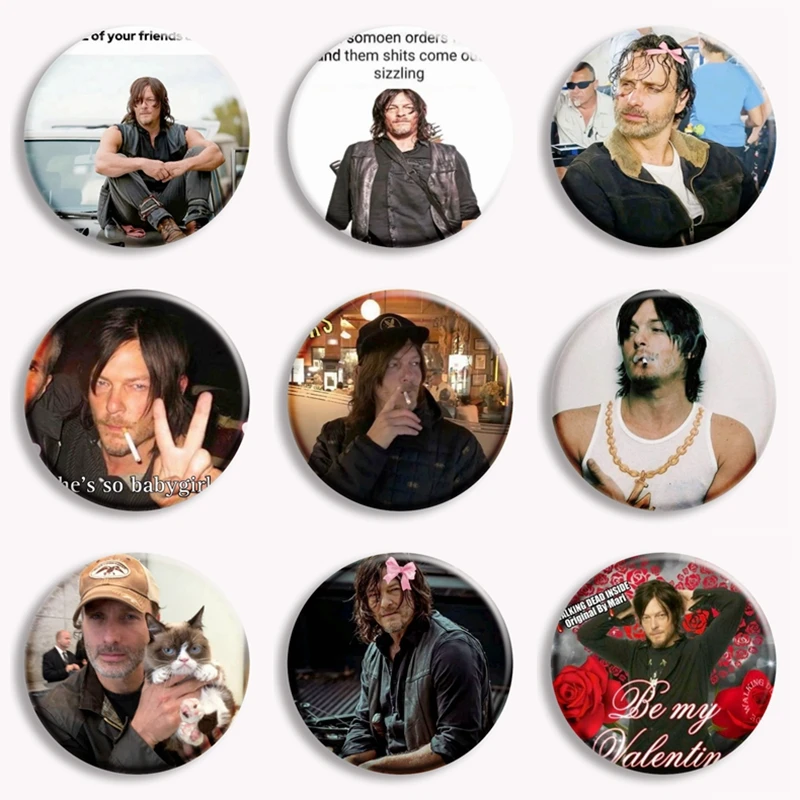 Retro Daryl Dixon Soft Button Pin Vintage Horror TV Show Broszka Odznaka Torba Akcesoria Biżuteria Fani Zbieraj Przyjaciół Prezenty
