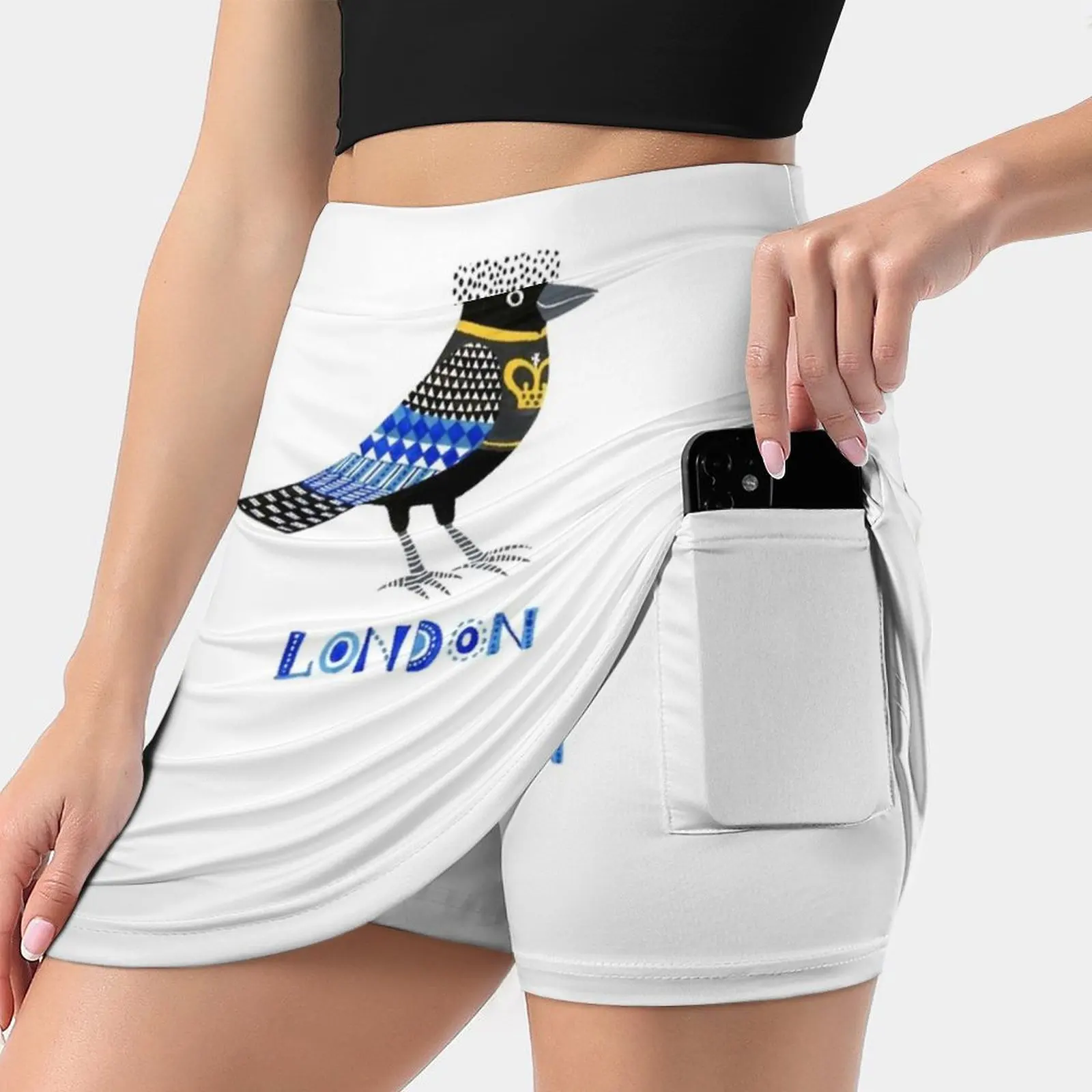 London Raven Women's skirt Aesthetic skirts New Fashion Short Skirts London Raven London Bridge Bird Crow Children Wall City