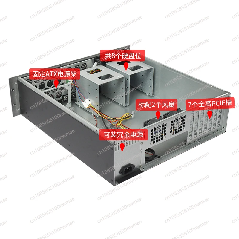 

3U industrial control chassis high-end aluminum panel redundant dual power ATX main board rack server