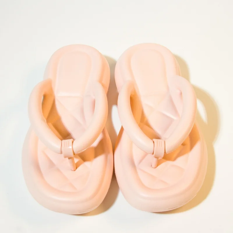 Women's Flip Flops Flat Heels Beach Shoes for Female Summer Cool Solid Outside Wear Leisure Vacation Trend Woman Slippers