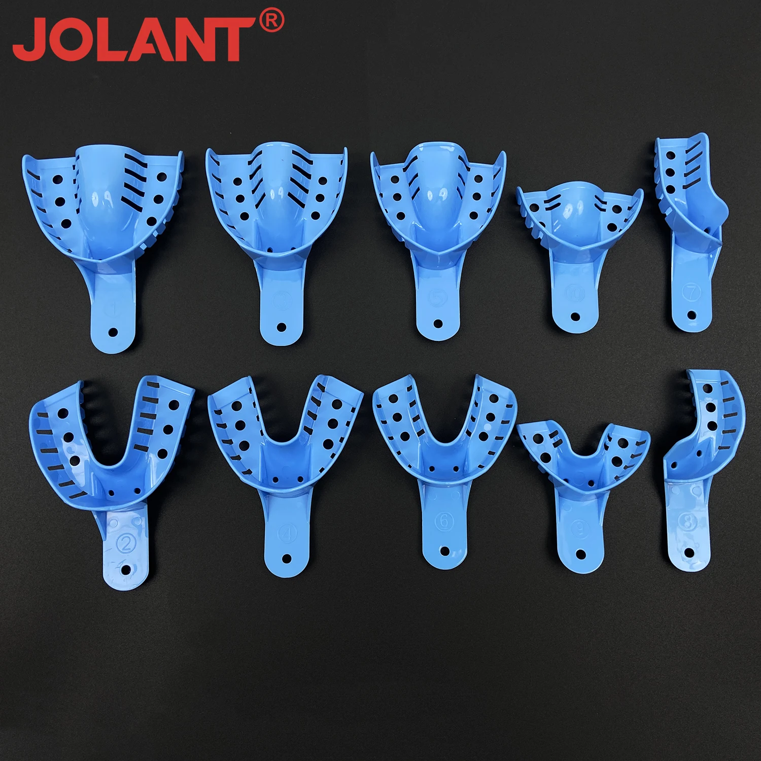 10pcs/Set JOLANT Disposable Plastic Dental Impression Trays Adult Cant Be Sterilized By Heating