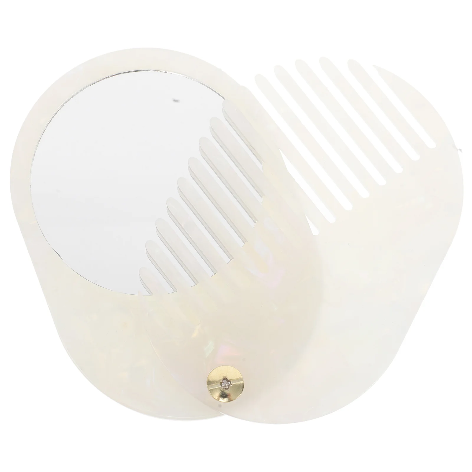 Mirror Comb Hair Brush Mini Compact Styling Tool For Women Travel Portable Pocket Hair Care Lightweight Grooming Set