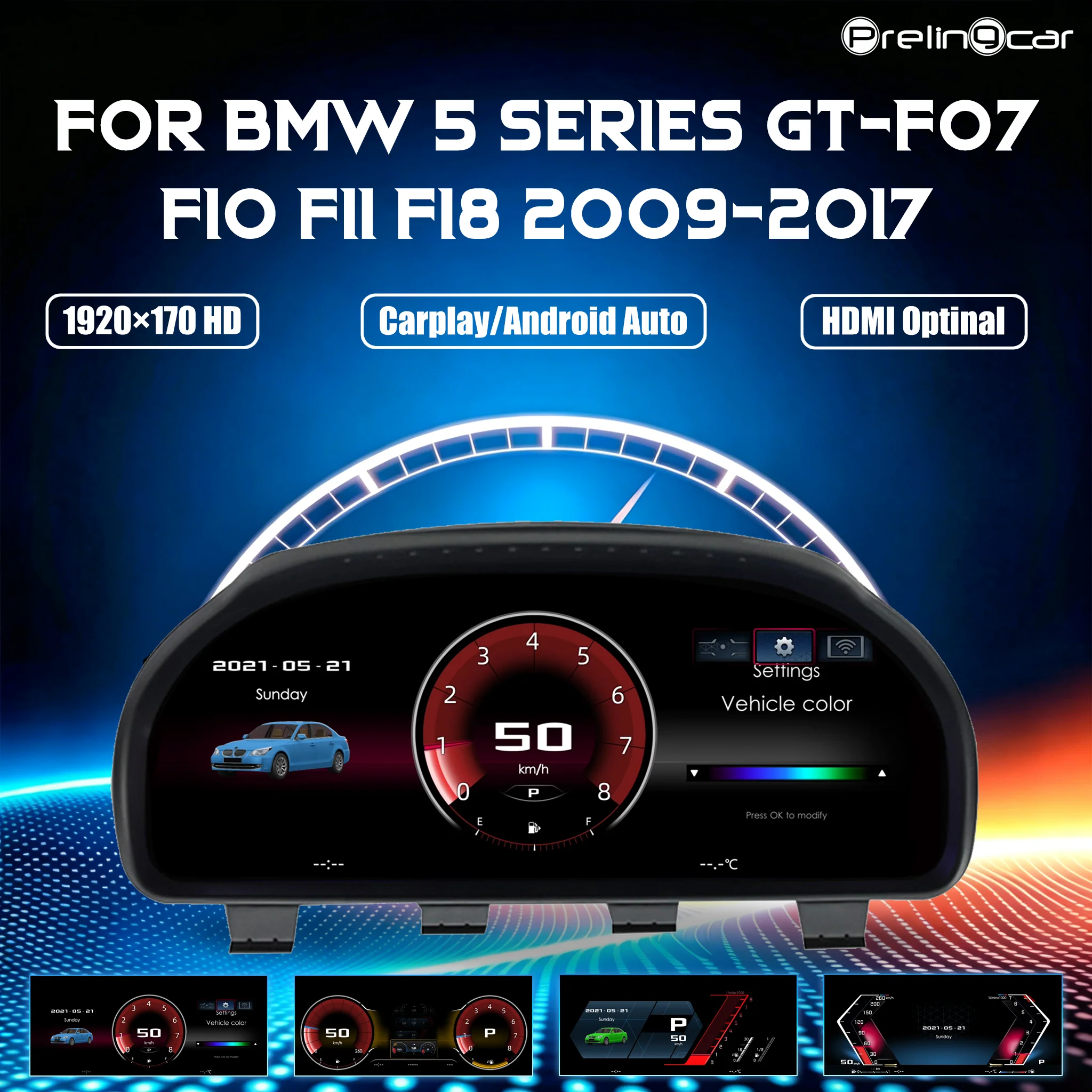 Car LCD Dashboard Digital For BMW F10 F11 F18 F06 F12 F13 F01 F02 F03 2009-2017 Years With Navigation Panel Speedometer Cockpit Voor Virtuel