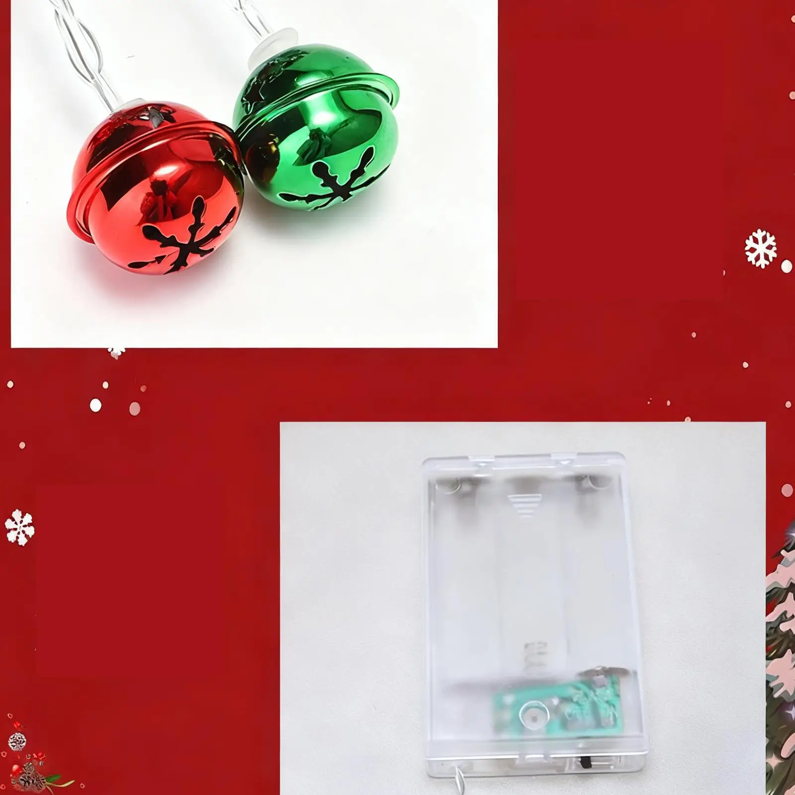 Christmas Bell String Lights Battery Operated Flexible LED Christmas Tree Decorations Festival Indoor Fireplace String Lights - view 5