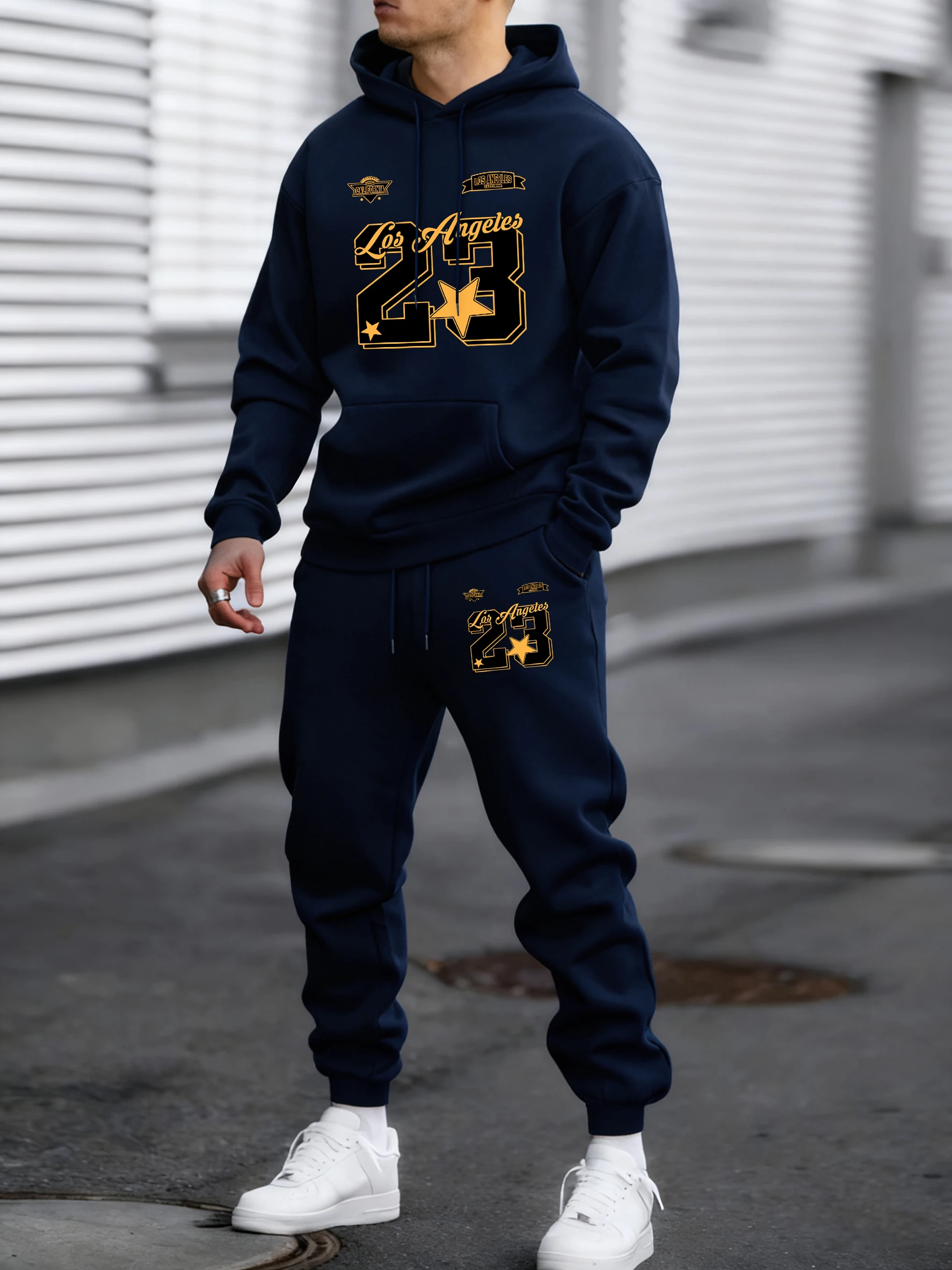 California California Los Angeles Number 23 Print Autumn Winter Man Hoody Long Pants Set Fleece Jogging Sweatpant Basic Casual Sweatshirts - Aliexpress Deal