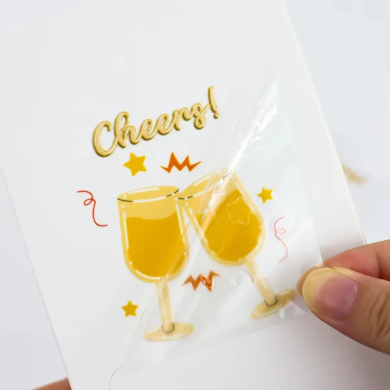 12cm 200 Pcs Custom Cold Transfer Stickers Personalized Logo No Heat Required Decals for Bottle Laptop - view 2