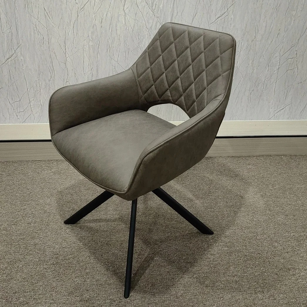 Fashionable Luxury Pu Dining Chair Nordic Style Swivel Revolving Base Dining Chair