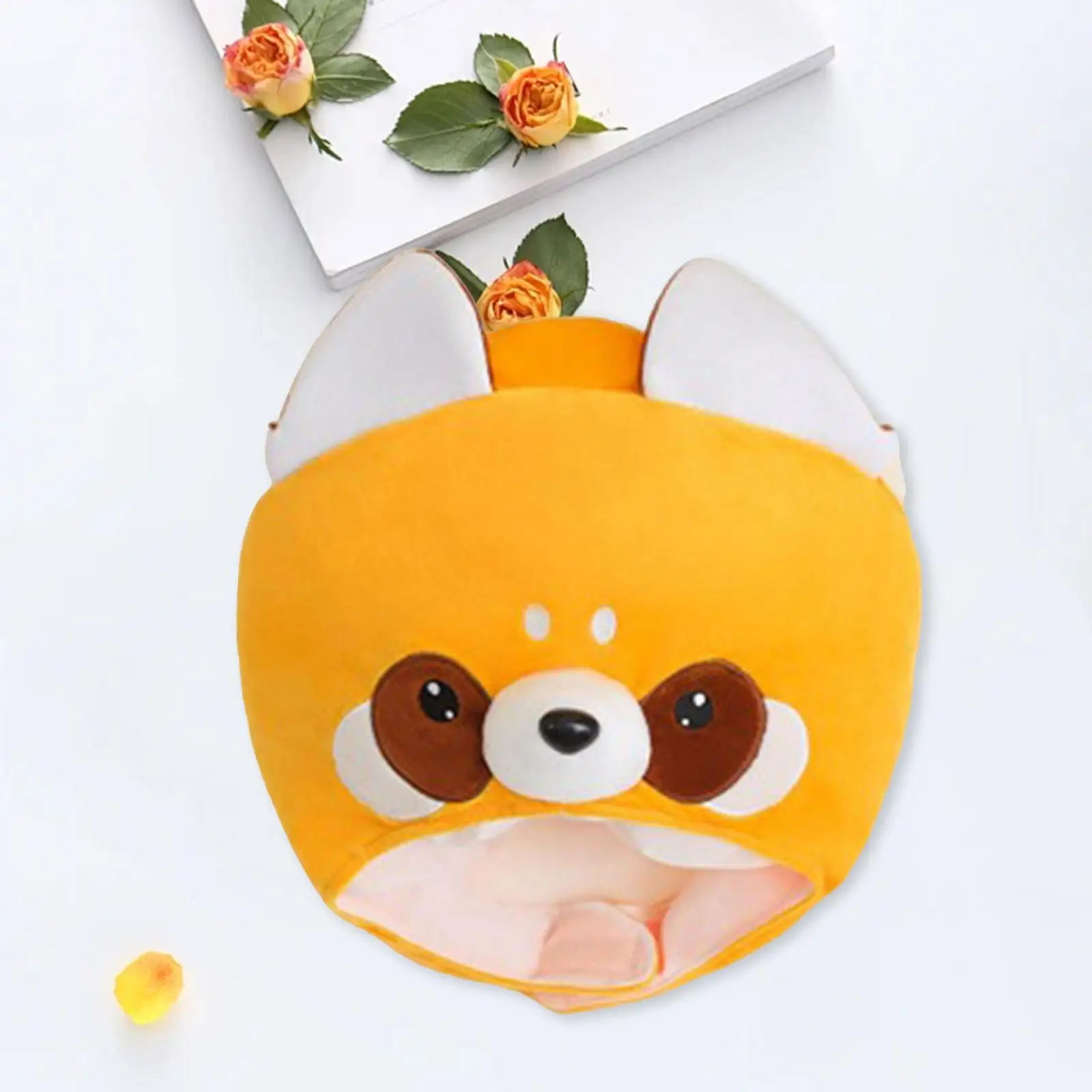 Comfortable Plush Hat Lovely Stuffed Toy Head Cover Raccoon Headgear for Role