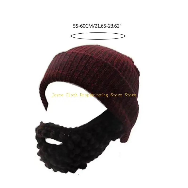 Adult Winter Beard Hat Knit Balaclava Mask Full Face Cover Hat Performances Wear 10CD