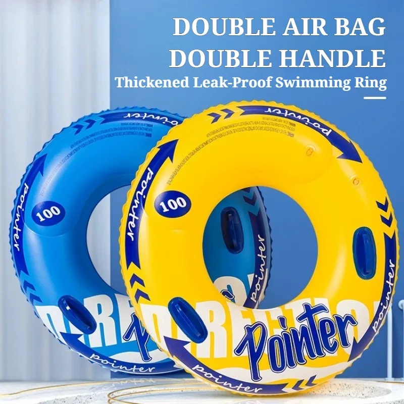 Dmuchane koła do pływania na plaży, dwuwarstwowe, pogrubione poduszki powietrzne, zabawki do basenu z uchwytami, sprzęt do sportów wodnych