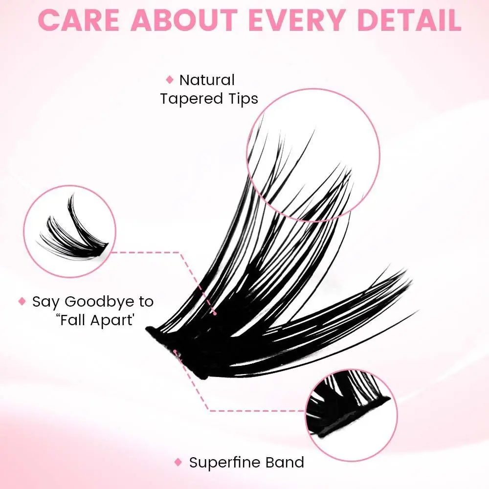 Extensões de cílios l curvado cílios postiços diy segmentados individuais cluster cílios de longa duração grande capacidade