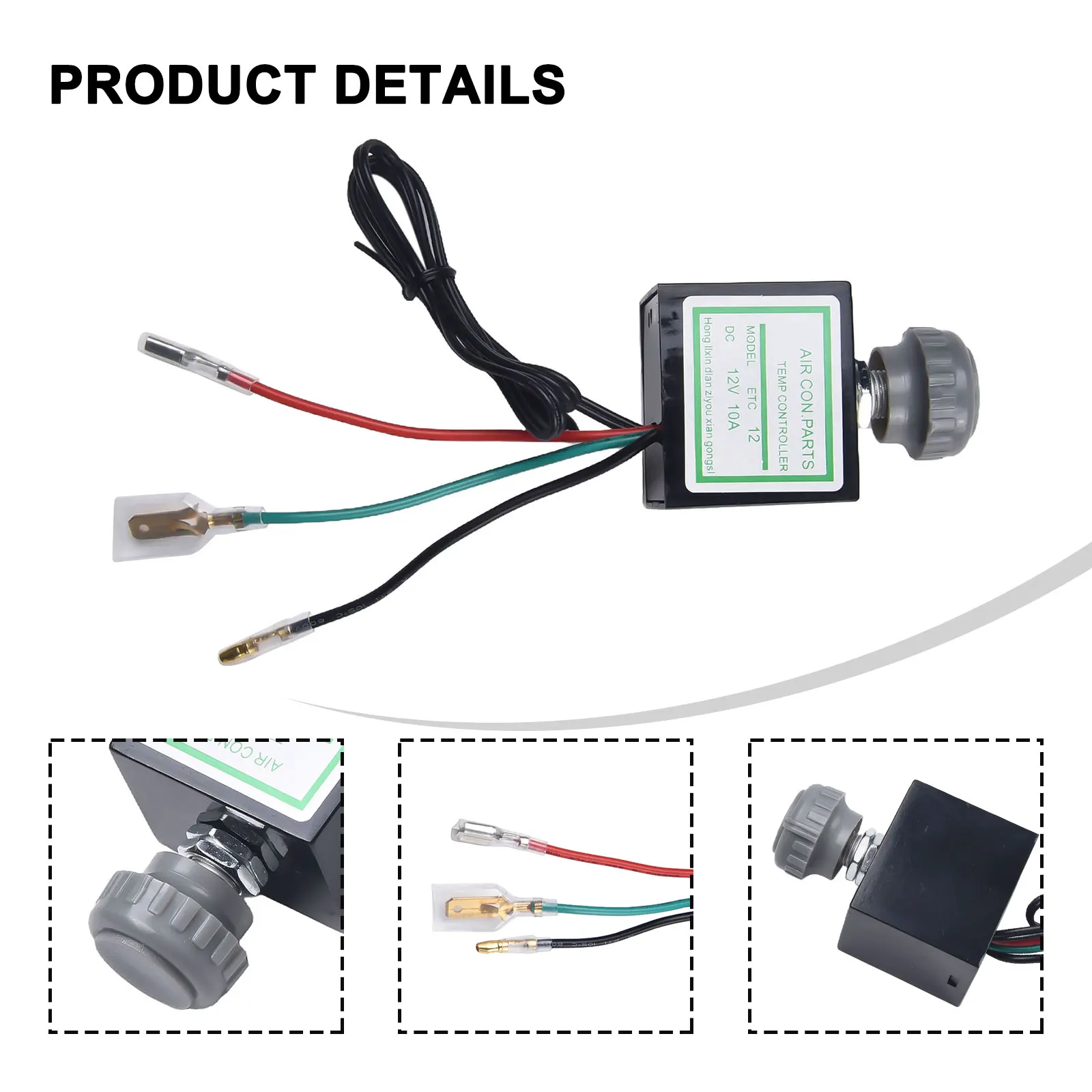 Automotive Thermostat Switch Temperature Control Switch ABS Material Direct Replacement Long-lasting Use Reliable Performance