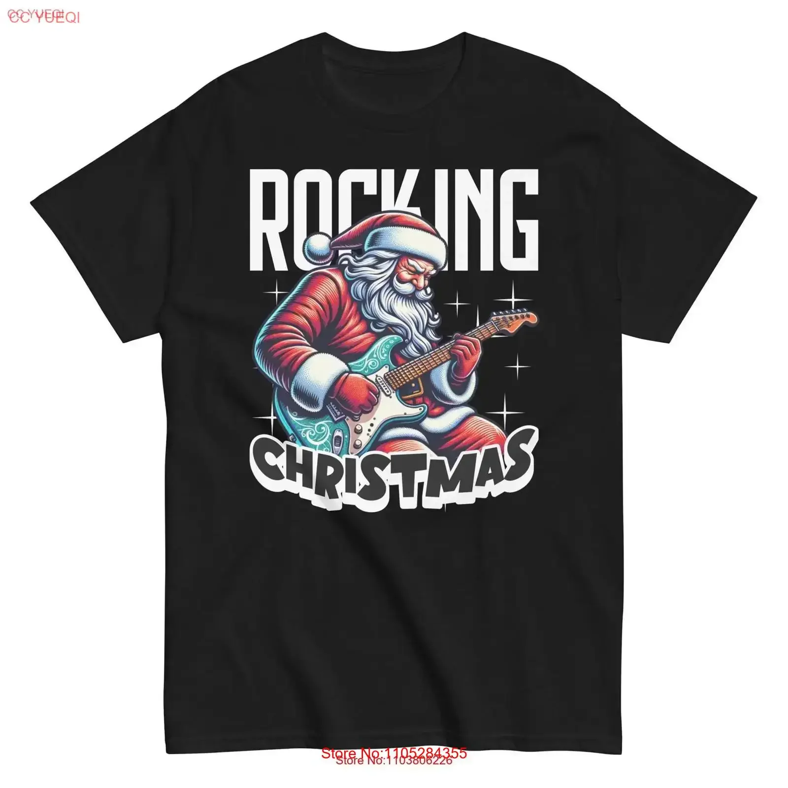 Rocking Christmas T Shirt vintage Washed designer clothes fashion homme Breathable Soft Stylish Unisex graphic Casual Slightly