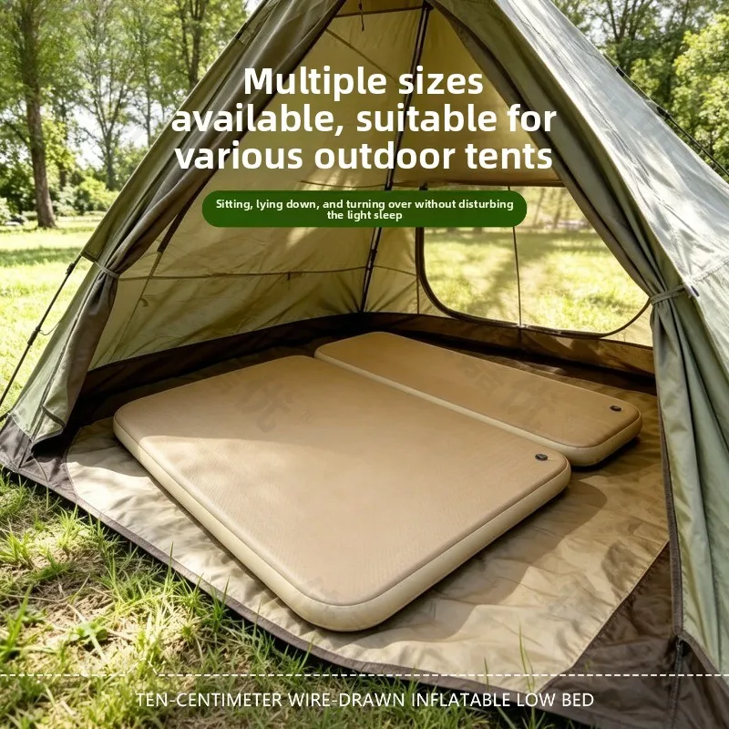 Household car 10cm brushed inflatable bed, single double outdoor super hard air mattress bed