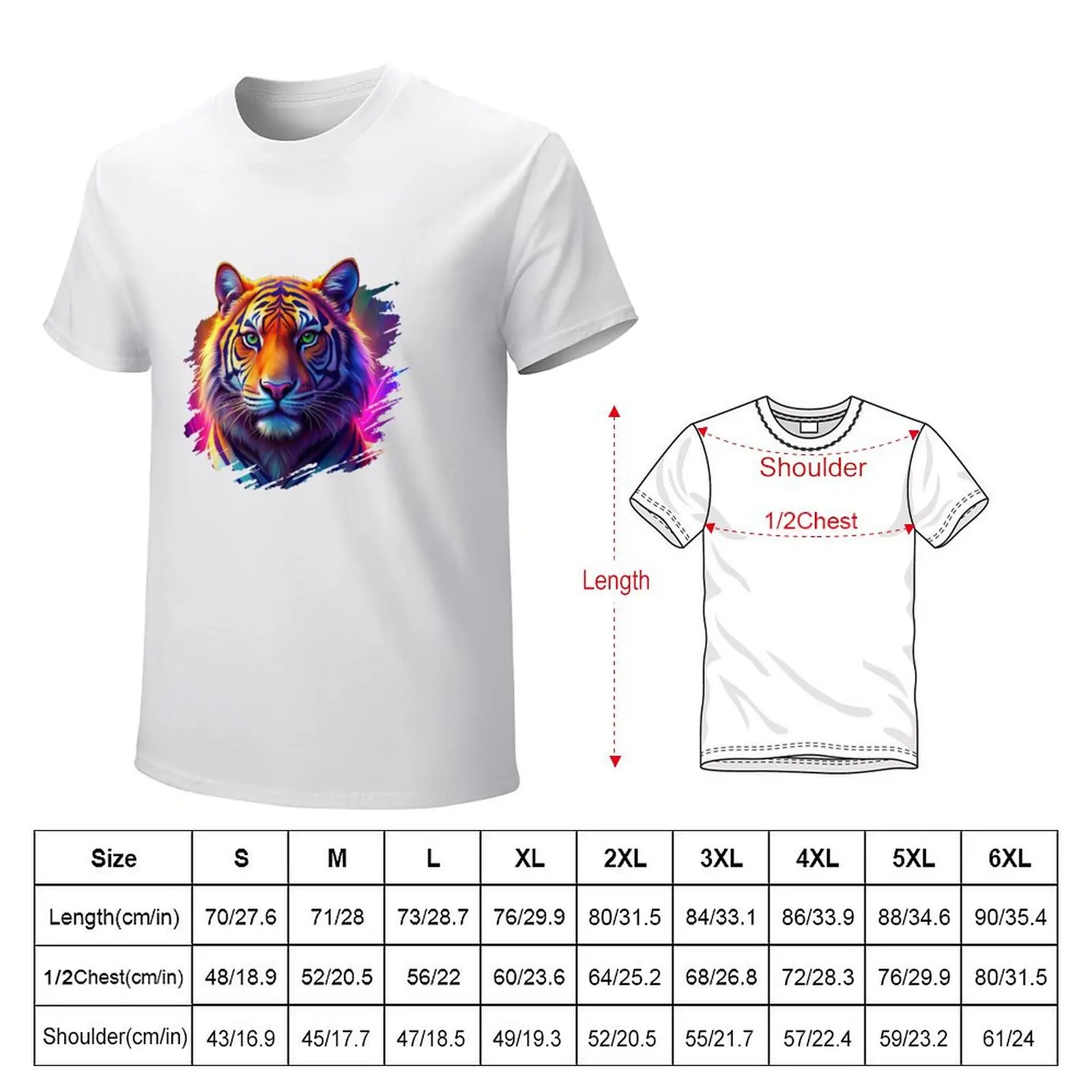 animal tiger stylized vibration T-shirt Aesthetic clothing sublime blanks plain t shirts men