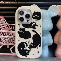 For OnePlus Ace 3 Pro 3V Ace 2 Pro 2V Ace Pro 12 5G 11R 10T Phone Case Cute Funny Black Cat Color Shockproof Soft Cover