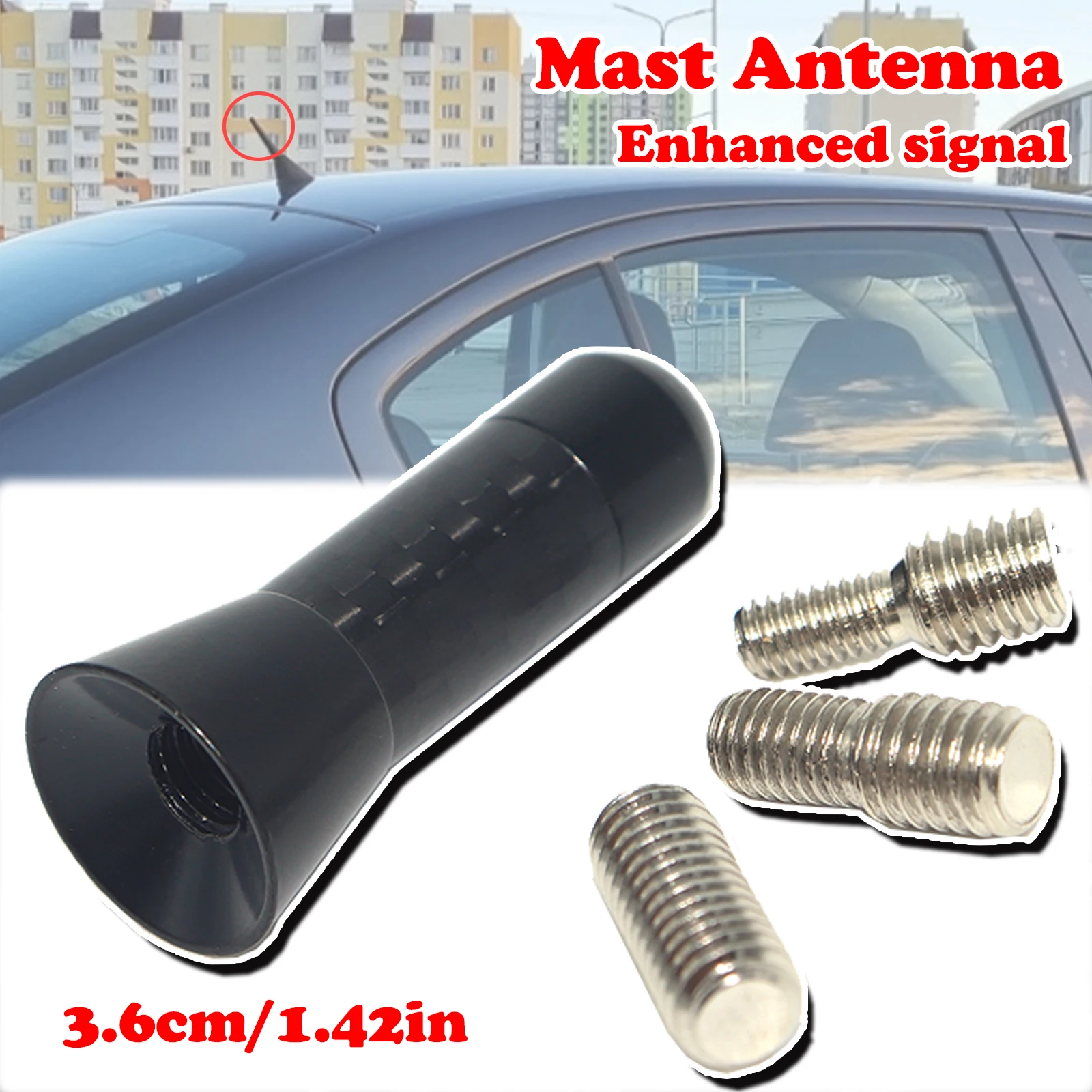 

Universal AM/FM Car CARBON FIBRE Bee Sting Stubby Aerial Mast Antenna Radio Roof Mount Short Rod For 4mm 5mm 6mm antenna bases