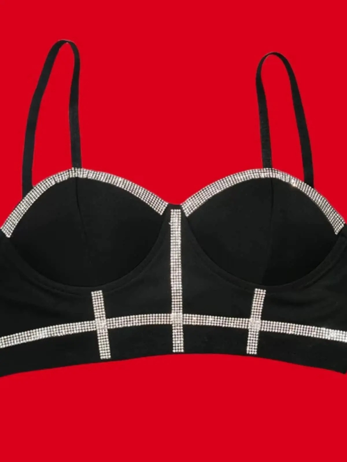 Sparkling Diamond Bra Wrap Stage Performance Top for Nightclub Bar DJ Female Broadcasters Singers Women's Stage Performance O...