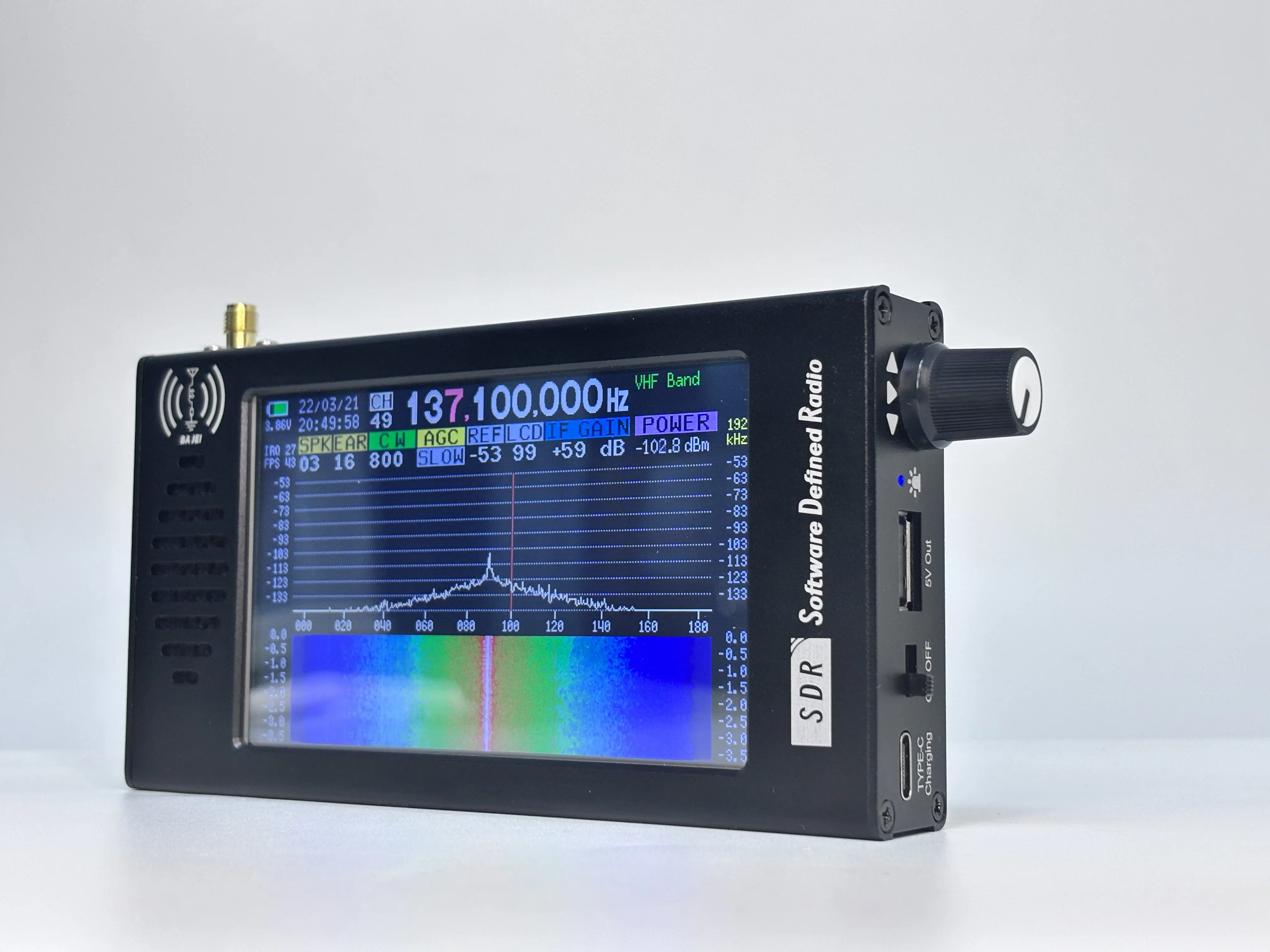 HTOOL SDR-V5 Radio 100KHZ-149MHZ DSP Shortwave Digital FM Radio Receiver Gain 30dB 20MHz-6000MHz Low Noise Amplifier SDR1