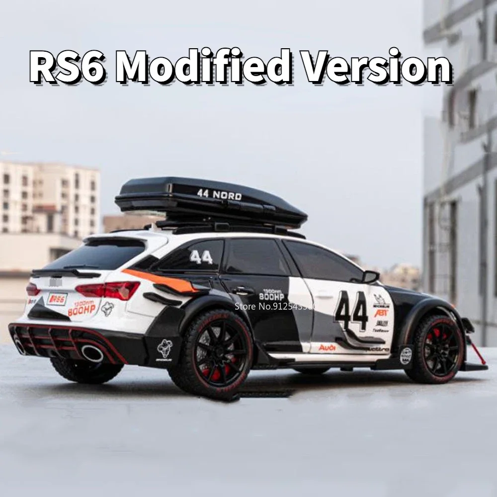 1/24 RS6 Modified Version Alloy Toy Sports Car Model Four Wheel Suspension Cars Door Can Be Opened Vehicles for Kids Gifts Toys