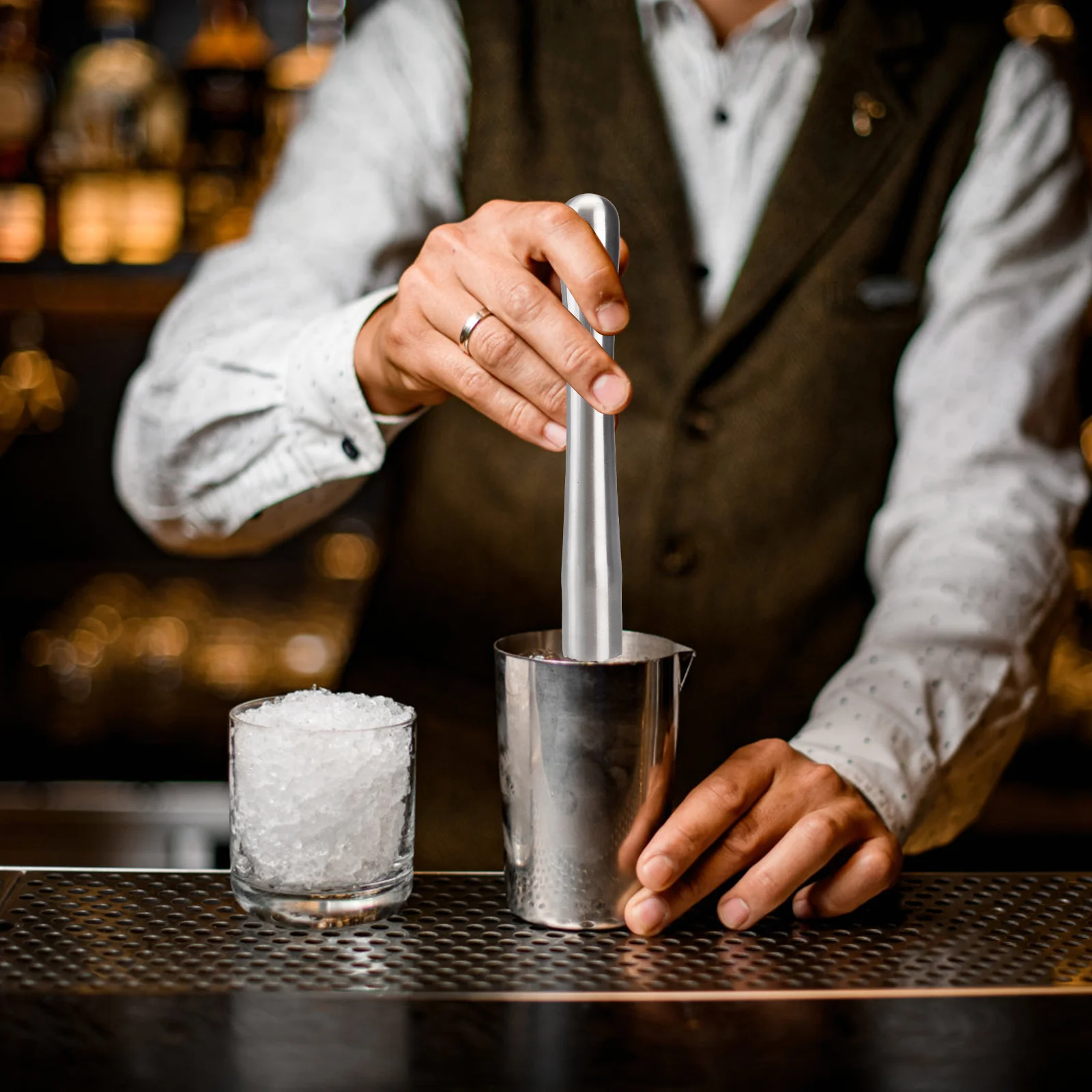 

1Pcs Stainless Steel Ice Stick 18.5cm Premium Crush Masher for Fruit Spices Wine Bar Home Restaurant Use Lemon Hammer Tool