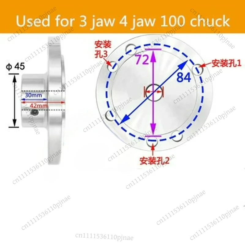 12mm-24 Hole Flange Coupling Motor Guide Shaft Coupler Connector  K11 / K12 / K72-80/100/125 Three Jaw Four Chuck view 5