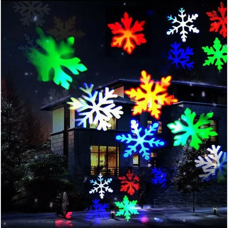 【Hot】Solar Christmas Projection Light LED Snowflake La-ser Lamp Outdoor Garden Waterproof Solar Flood Light Home