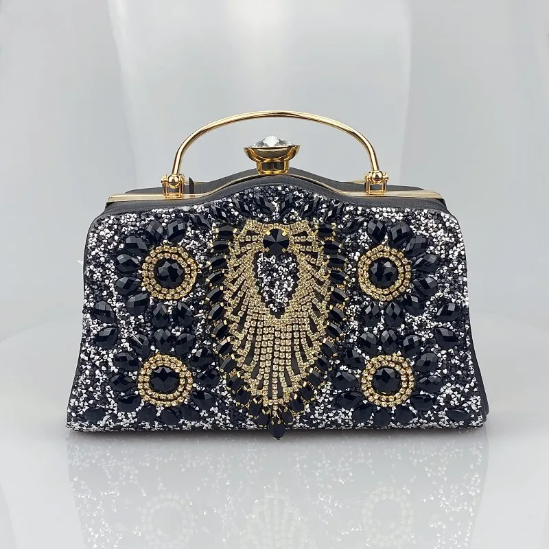 Diamonds Evening Bags for Women Trend 2023 Glitter Banquet Clutch Purse Elegant Lady Rhinestone Sequined Dinner Handbags Wallet