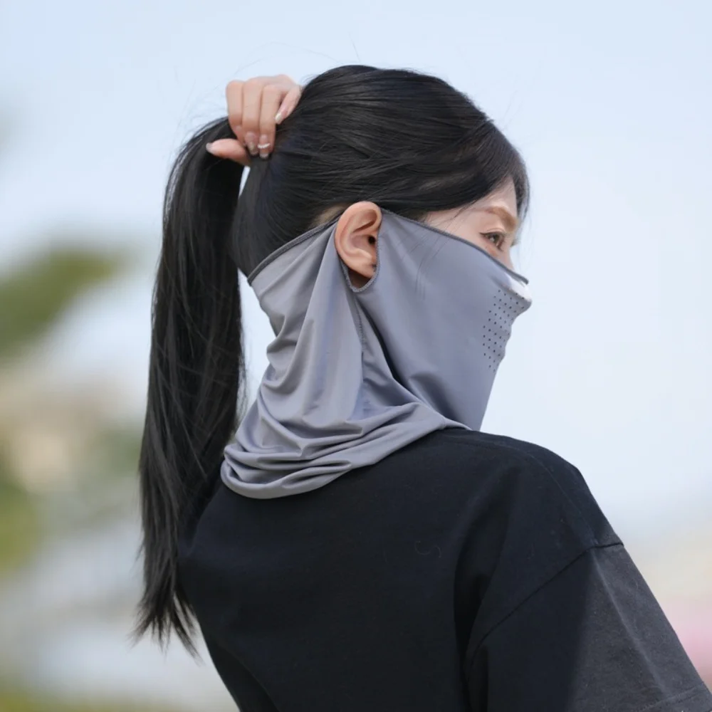 Unisex Ice Silk Breathable Neck Wrap Cover UV Protection Outdoor Face Scarves Sunscreen Face Scarf Sun Proof Bib Mask Face Cover