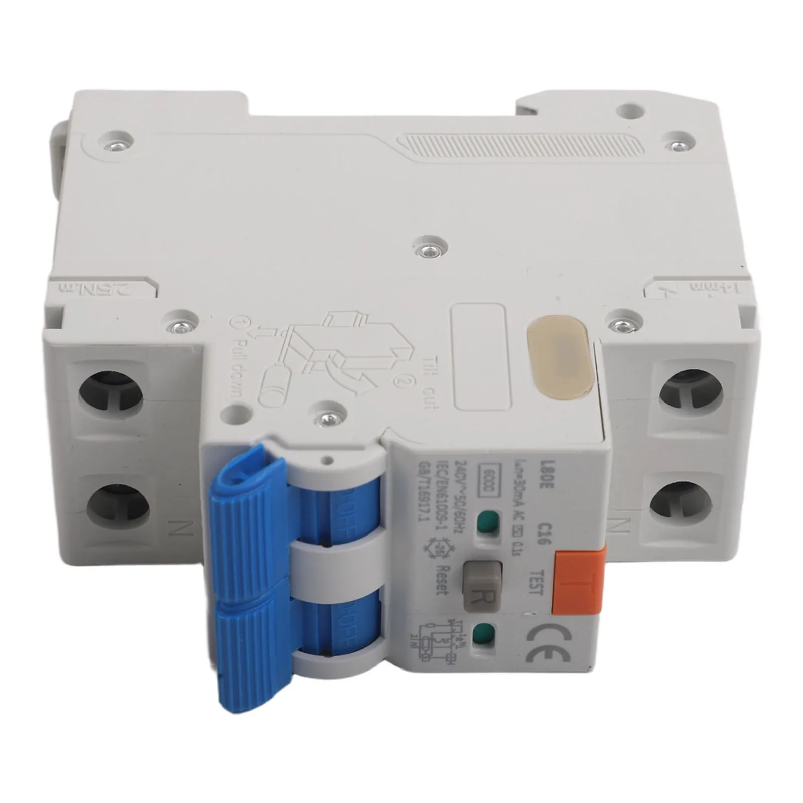 FI Circuit Breaker Switch 16A 1P+N RCBO Leakage Protector Type AC 30mA with High Breaking Capacity and Reliable Performance