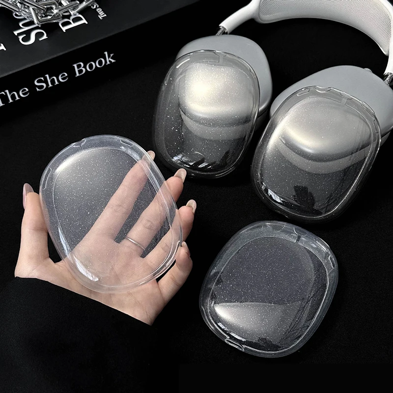 1Pair Headphone Case For Airpods Max Protective Cover Glitter Sparkle Clear TPU Soft Earphone Case For  Airpods Max 2