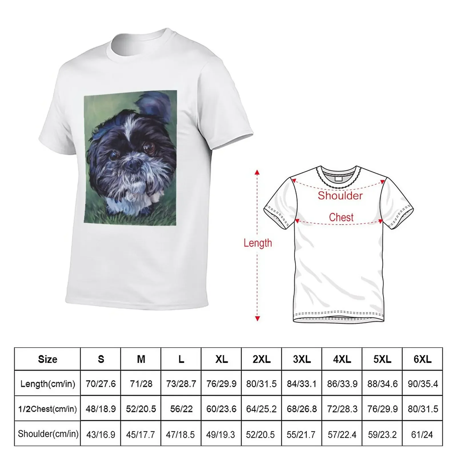 Shih Tzu Fine Art Painting T-Shirt vintage new edition t shirts for men graphic