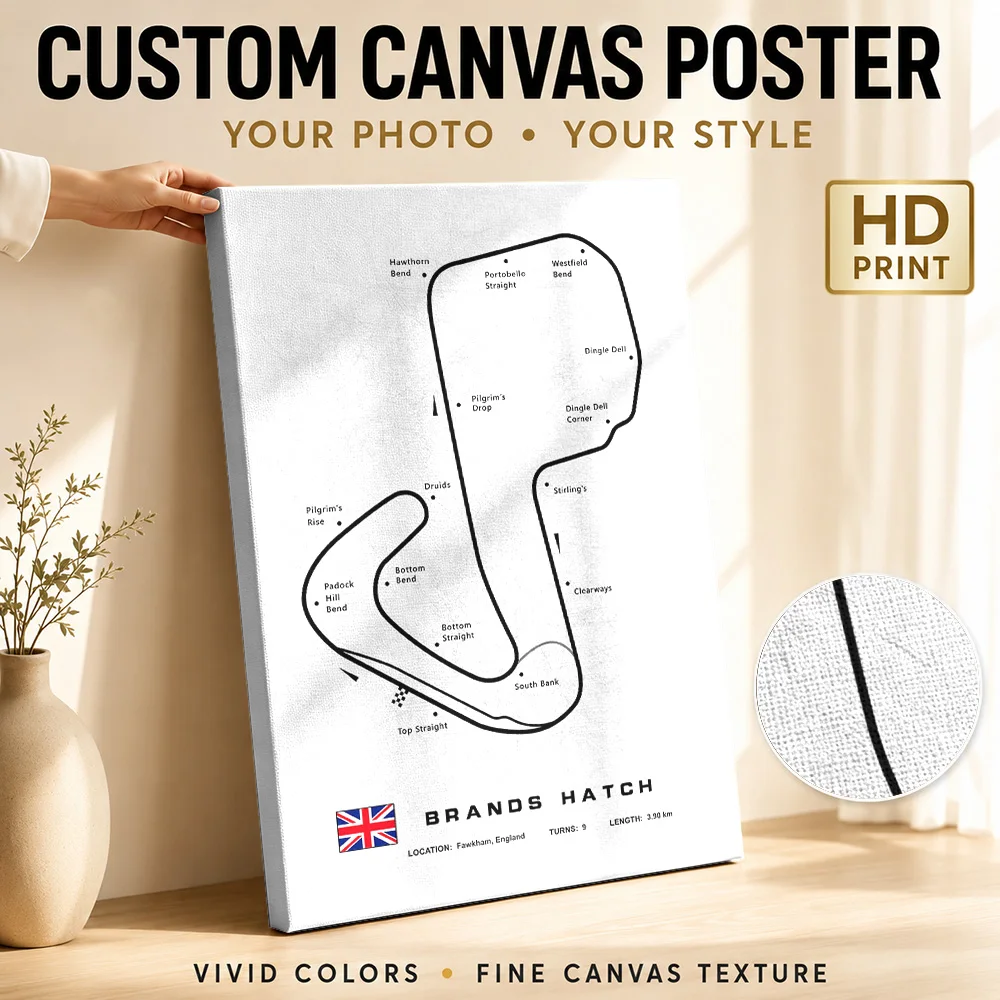 Brands Hatch Canvas Painting Poster Custom Modern Aesthetic Wall Art for Living Room Bedroom Decor Ready to Hang Gift for Fans
