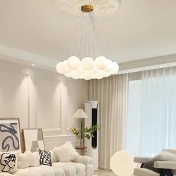 Modern Minimalist Glass Ball Chandelier Ceiling Lamp Droplight Magic Bean Lantern Ins Style Pendant Light for Home