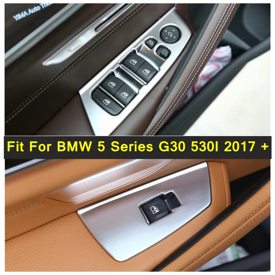 

Door Handle Holder Window Lift Button Switch Cover Trim Fit For BMW 5 Series G30 530I 2017 - 2023 Matte Car Interior Accessories